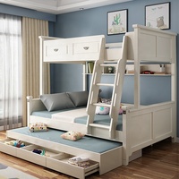 Lit superposé pour enfants avec escalier, mobilier de chambre à coucher, ensemble de lit - Vente flash
