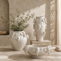 Vase en céramique blanche, éléphant 3D, vase décoratif pour fleurs, design sculptural pour salon, table console, décoration intérieure
