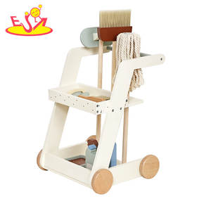 Ensemble de jeu de <span class=keywords><strong>chariot</strong></span> de nettoyage pour enfants en bois <span class=keywords><strong>jouet</strong></span> de nettoyage de jeu de simulation avec vadrouille, <span class=keywords><strong>balai</strong></span> et accessoires de nettoyage pour enfants W10D787 - Product Image 1
