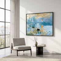 Kit de peinture par numéros sur toile DIY 40x50cm, style Monet Impression Sunrise multicolore, art encadré peint à la main pour salon