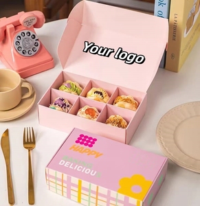 Scatola per Torte in Cartone Ondulato Rigido <span class=keywords><strong>Rosa</strong></span> con Logo Personalizzato, Grado Alimentare, con Divisorio Interno, Confezione per <span class=keywords><strong>Pasticceria</strong></span> e Negozi di Dolci - Product Image 2