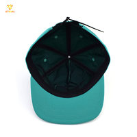Casquette de camping en nylon respirant et imperméable, cinq panneaux, couleur turquoise, en popeline Dobby Oxford personnalisée pour le sport