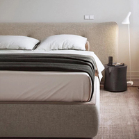Lit Capitonnée King et Queen Size, Lit Plateforme de Luxe en Bois Massif, Cadre de Lit Flottant Vintage, Lit Double Moderne, Meuble de Chambre Intelligent
