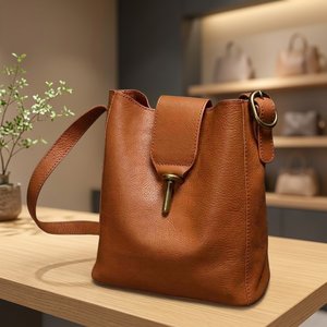 Bolsos Cruzados de Cuero Genuino para Mujer, Marca BS INTERNATIONAL, con Cierre de Cremallera, Gran Capacidad de 2-2.9L, Duraderos e Impermeables - Product Image 2