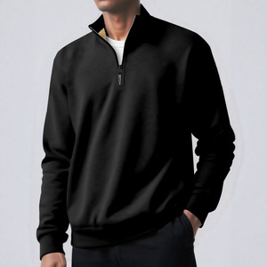 Chaqueta de invierno de algodón 100% para <span class=keywords><strong>hombre</strong></span>, sudadera de lana de cordero de Color sólido con <span class=keywords><strong>cuello</strong></span> <span class=keywords><strong>alto</strong></span> y cremallera, capa Base, ropa con estampado Digital - Product Image 3