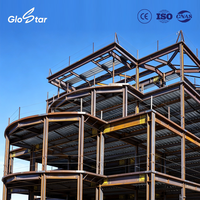 Bâtiment à structure en acier à étages multiples avec plancher composite, ossature en acier et système de dalle en béton à revêtement ondulé