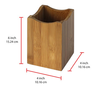 Organizador de utensilios de cocina de bambú, estante de almacenamiento de madera natural para encimera - Product Image 2