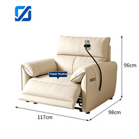 Canapé-lit moderne en cuir véritable à une place, avec cadre rétractable, fauteuil inclinable pliable, mobilier écologique pour hôtel et salon