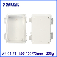 Boîtier électrique extérieur personnalisé SZOMK AK-01-71 150*100*72mm, en plastique ABS étanche IP66, avec couvercle transparent