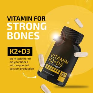 Para Biochealth OEM Etiqueta Privada vitamina D3 <span class=keywords><strong>K2</strong></span> cápsula vegana D3 y 100 Mcg MK7 <span class=keywords><strong>K2</strong></span> apoyo huesos fuertes y salud inmune para - Product Image 3