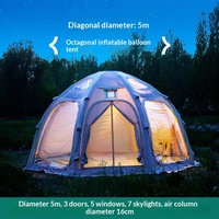 Tente de camping sphérique de 5 mètres de diamètre, ouverture automatique rapide quatre saisons, pour 3-5 personnes, moderne, monocouche, imperméable, vente en gros
