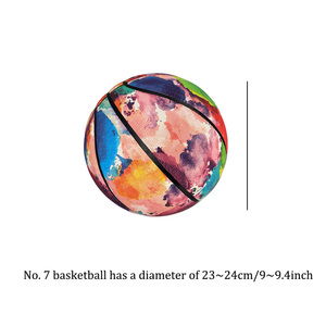 Ballon <span class=keywords><strong>de</strong></span> <span class=keywords><strong>basket</strong></span> en cuir PU à motif aquarelle coloré, design créatif pour le sport et la <span class=keywords><strong>collection</strong></span> - Product Image 5