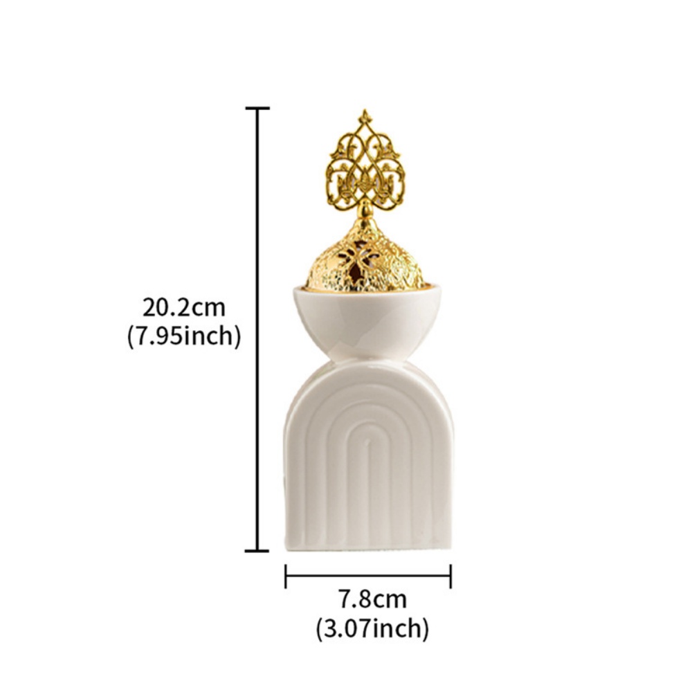 Arch-shaped Big Tree Head Cover Incense Burner  - White