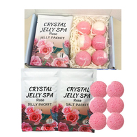 Coffret Cadeau de Bombes de Bain Effervescentes à Marque Blanche, Boules de Sels Bio et Kit de Pédicure à la Rose pour SPA à Domicile, Cadeau de Noël, de la Saint-Valentin ou de Mariage