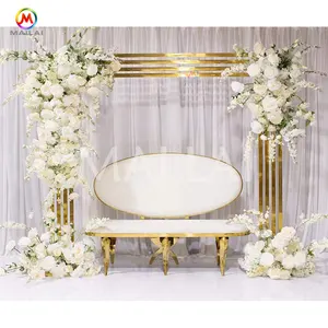 Kursi Sofa Kulit PU Logam untuk Pernikahan, Kursi Jamuan Makan Raja, Sofa Kulit PU Logam untuk Acara Pernikahan Mewah