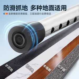 Déambulateur en acier inoxydable réglable en hauteur, antidérapant, pour personnes âgées, avec siège et poignée de poussée, pour usage intérieur et extérieur - Product Image 3