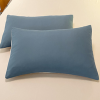 Parure de lit d'été en sergé 100 % coton 200 fils, bicolore marine et blanc, housse de couette unie respirante, 6 pièces, vente en gros à prix réduit