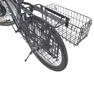 Cesta de bicicleta, cesta de metal para bicicleta, manillar delantero,  cestas de bicicleta para adultos, cesta trasera para mujer, alforja  plegable