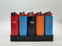 Briquet à gaz butane rechargeable en plastique avec logo personnalisé, briquet à silex, briquet Clipper, briquet à cigare rechargeable