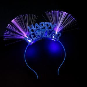 Diadema LED <span class=keywords><strong>de</strong></span> Año Nuevo con Fibra Óptica, Aro Luminoso para el Cabello, Tiaras Brillantes para Fiestas, Accesorios Festivos - Product Image 5