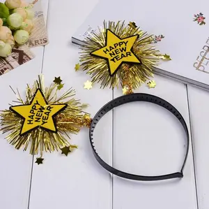 Grosir Glitter Kepala Hairband Bopper dengan Bintang Foto Ulang Tahun Pesta Tahun Baru Anak-anak Bintang Ikat Kepala