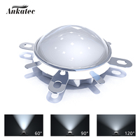 Kit de lentilles optiques LED COB 44 mm, lentille collimateur 60/90/120 degrés, support fixe pour puces LED haute puissance 20W-100W >90%