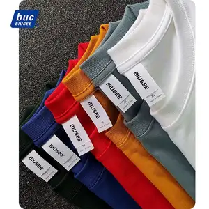 Alta Qualidade Algodão Em Branco Pesado Oversized Tshirt Custom T Shirt Para Homens Impressão T-Shirts dos homens