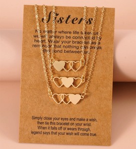 Stainless Steel <strong>3</strong> Heart to Heart Pendant <strong>Necklace</strong> 18K Gold Friendship <strong>Sister</strong> Mother Daughter Birthday Gift Link Chain <strong>Necklace</strong> - Product Image 5