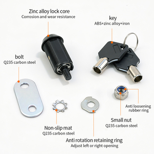 Công nghiệp Kẽm hợp kim Đen cam khóa, thích hợp cho tủ điện, ngăn kéo, hộp thư, toolboxes, OEM nhà máy - Product Image 3