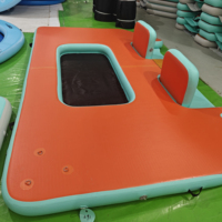 Plateforme flottante gonflable avec filet, flotteurs de lac avec rampe pour bateau, transat de piscine, hamac aquatique pour fêtes en famille, mer, rivière