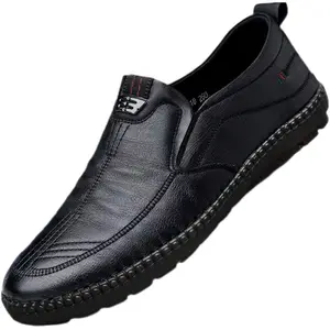 야외 워킹 스타일 내구성 브라운 블랙 로퍼 신발 남자 야외 슬립 남성용 공식 신발