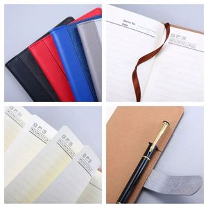 Most Selling Business Hardcover A5 Leather Notebook 100 Sheets Shiny Textured <b>Journal</b> Slicing Built-in Pen Insert Customizable - Product Image 4