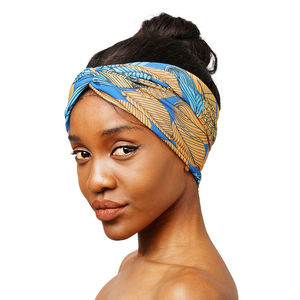 Venta al por mayor de accesorios para el cabello con logotipo personalizado, torcido turbante con patrón africano, diadema Boho Lady Bandeau, banda ancha para el cabello para mujer - Product Image 4