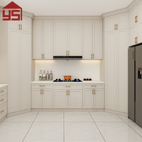 Ensemble d'armoires de cuisine haut de gamme en MDF laqué blanc pur, style campagne française, portes Shaker pour la maison