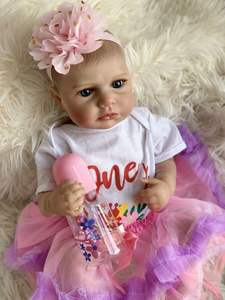 Nuova Bambola Reborn in Silicone Realistico da 18 Pollici, Corpo Intero Morbido, Vestiti in Peluche, Stile Blythe, Giocattolo Fai-da-Te per Bambini e Bambine, <span class=keywords><strong>Era</strong></span> Neonato - Product Image 2