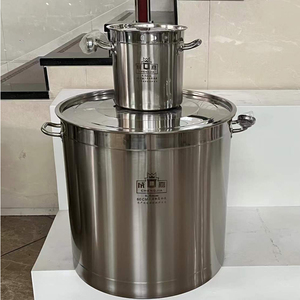 Seau à soupe en acier inoxydable 304 extra épais à fond composite en acier à cinq couches avec couvercle compatible avec les cuisinières à induction et le feu ouvert - Product Image 3