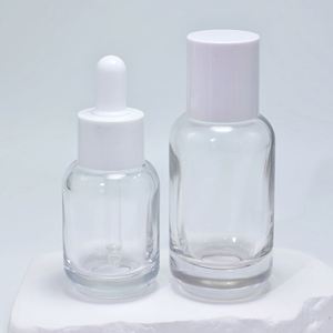 Ensemble de flacons cosmétiques ronds en verre transparent avec compte-gouttes pour essence, concentré et lotion, 30 ml, 40 ml, 50 ml, 100 ml, 120 ml - Product Image 5