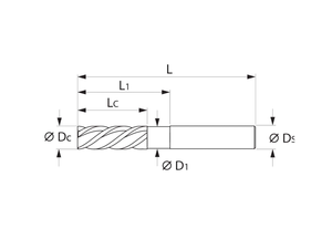 Fresa de carburo convencional/escalable DIN 6535 HB <span class=keywords><strong>H6</strong></span> OEM/ODM de alta alimentación, paso desigual, para materiales múltiples, con anillo verde TiAlN, 4mm 5F HRC65 - Product Image 2