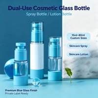 Flacon cosmétique double usage personnalisé de 15 ml à 80 ml, flacon pulvérisateur sans air portable pour soins de la peau et flacon pompe pour lotion, sérum et tonique