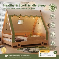 Lit d'aventure KUKU en bois massif pour enfants, lit en forme de maison ou de voiture, peinture à base d'eau écologique, meubles pour enfants à thème