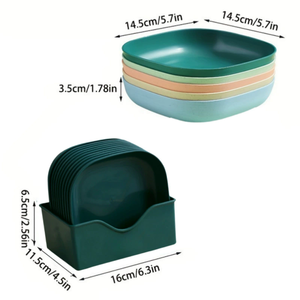 10 pz piatto multifunzione con osso allo spiedo per uso domestico cibo in plastica per feste all'ingrosso quadrato tavolo da pranzo - Product Image 5