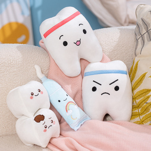 Coussin en peluche dentaire brodé pour l'apprentissage de la santé bucco-dentaire, poupée en peluche, souvenir d'anniversaire pour bébé, vente en gros - Product Image 3