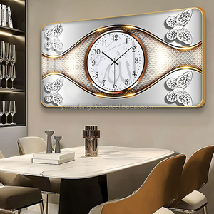 Horloge murale moderne en porcelaine avec impression Ramadan musulman, motifs argent et or, <span class=keywords><strong>calligraphie</strong></span> islamique, vente en gros - Product Image 1