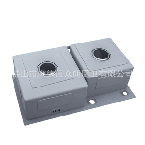 Évier double en acier inoxydable 304 7843T2 à encastrer sous le plan de travail, évier de cuisine pour laver les légumes avec support en bois, finition mate brossée - Product Image 4