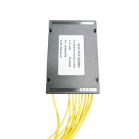 Splitter Serat Optik Tipe Kotak Cassette Single Mode 2x16 LC-APC PLC ABS dengan Kepala Persegi dan Kabel Serat Optik