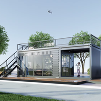Petite unité préfabriquée pliable de maison de conteneur plat de luxe de 20 pieds pour l'usage de magasin Matériau de panneau sandwich en acier construit