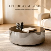 Table basse de luxe en acier inoxydable miroir, forme diamant unique, design moderne et minimaliste, écologique et durable pour l'ameublement