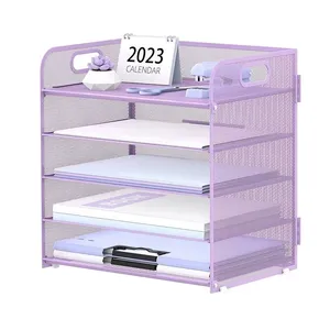 Kim Loại Màu Đen Đa-Hai Lớp Máy Tính Để Bàn Tập Tin Giá Lưu Trữ Kệ Cho Văn Phòng Và Phòng Ngủ Văn Phòng Phẩm Thông Tin Tổ Chức Tập Tin Khay - Product Image 3