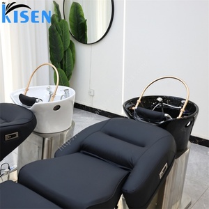 Lit de massage électrique inclinable Kisen blanc, noir, gris, marron pour spa capillaire, machine de lavage de cheveux de luxe, mobilier de salon - Product Image 6