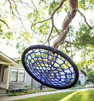 Balançoire araignée moderne en métal extra large, robuste et imperméable pour jardin, multicolore, pour enfants, balançoire ronde en forme de toile d'araignée